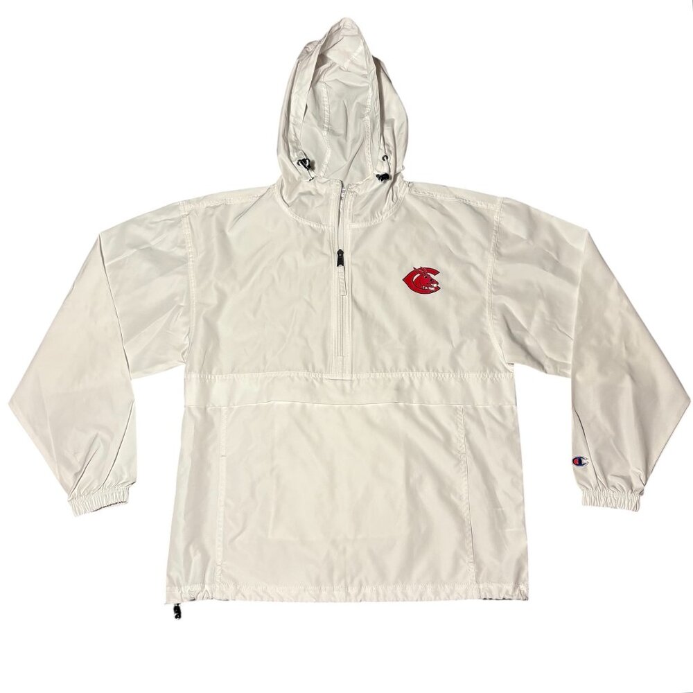 Champion University of Central MO white windbreaker jacket w/ Mule logo Men's S